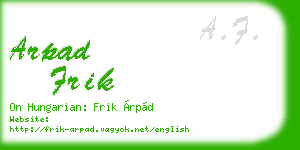 arpad frik business card